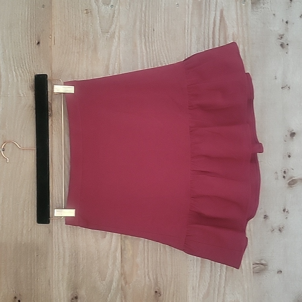 J. Crew Mercantile Burgundy Ruffled Skirt Size 4